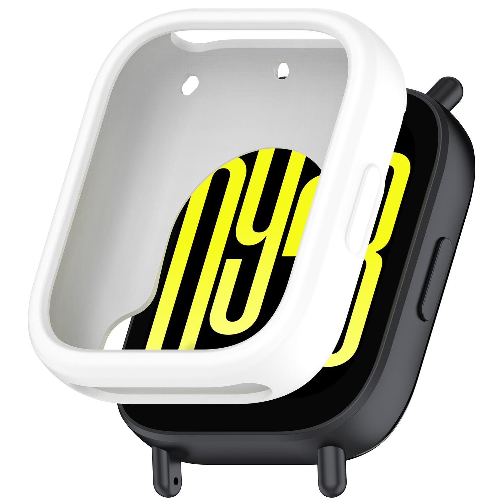 

For Xiaomi Redmi Watch 5 Active Watch Case Soft Silicone Hollow Watch Frame Cover White