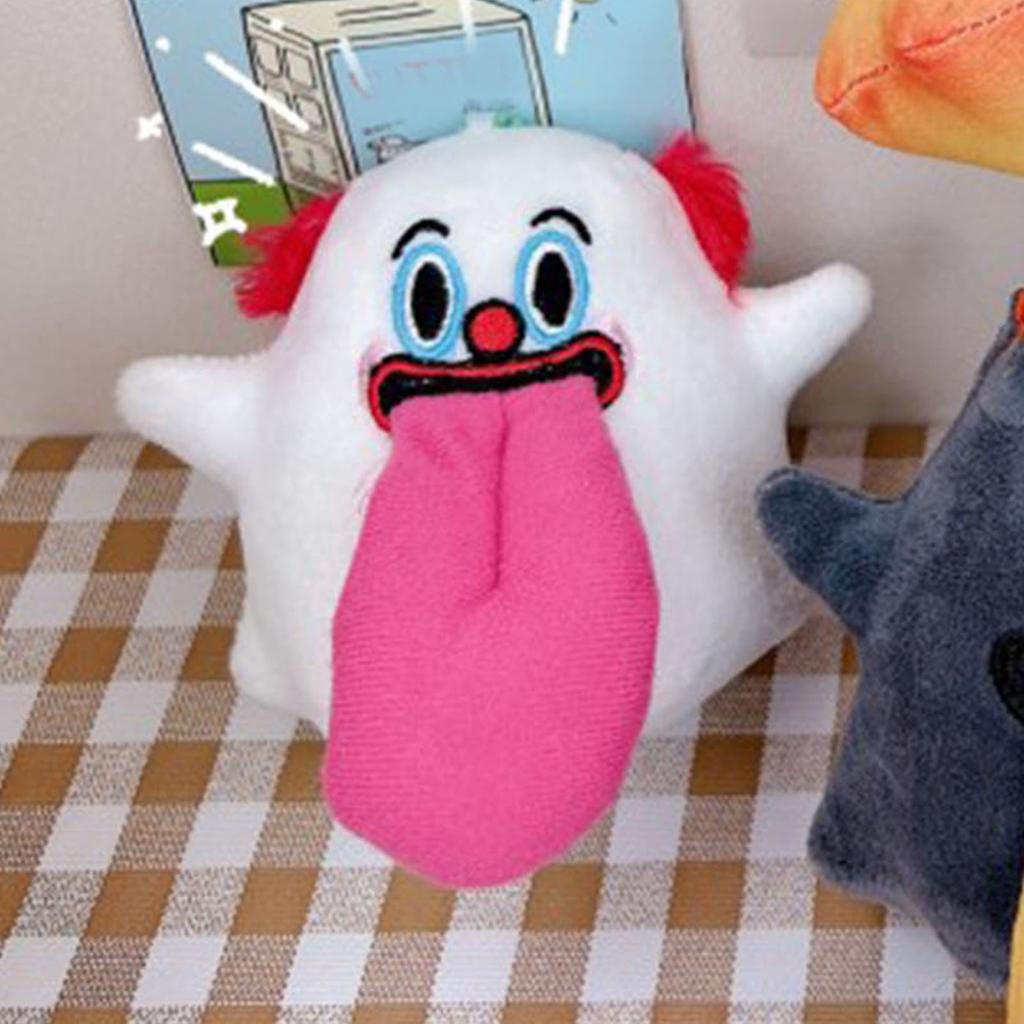 Spitting Tongue Plush Keychain Ornament Cute Little Ghost Hanging Decoration for Backpack Type 1
