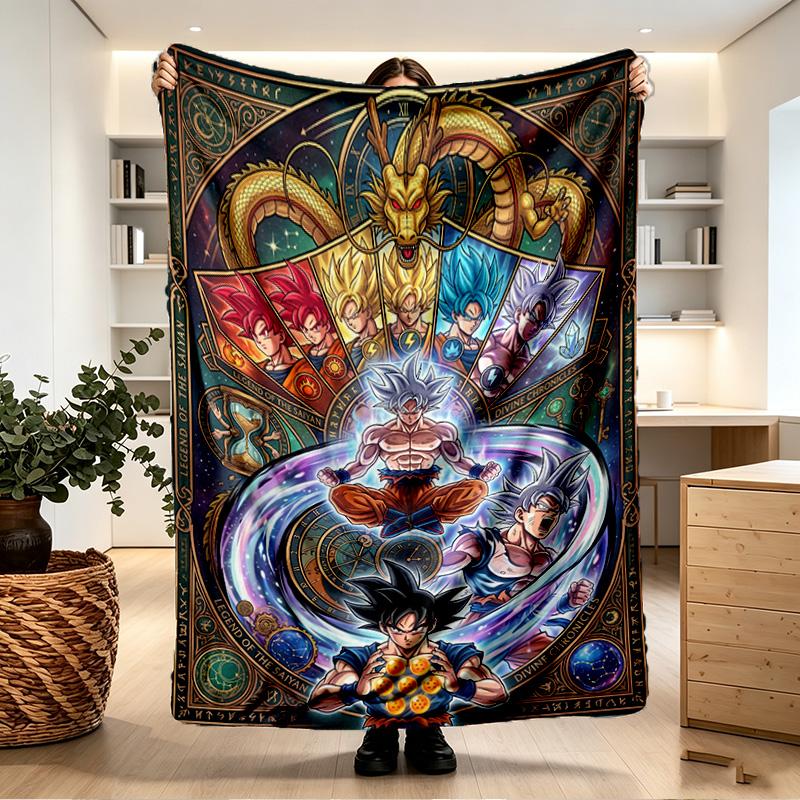 Dragon Ball Print Decke - Weich & Bequem, für Schlafzimmer, Reise, Sofa, Heimdekoration - Geburtstags-Weihnachtsgeschenk für Freund