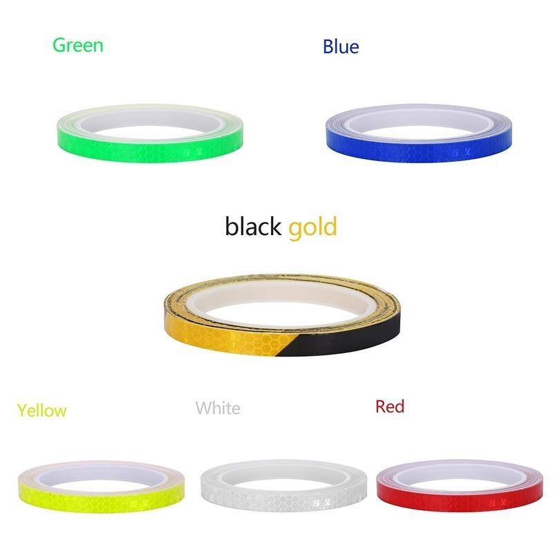 1 Roll Vinyl Motorcycle Rim Tape Reflective Wheel Stickers Decals Car Warning Stickers Motorbike Styling Decor Tool Accessories
