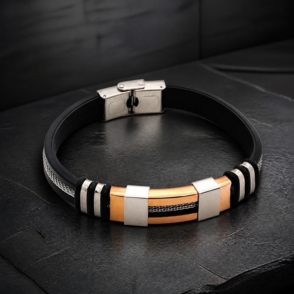 Leather Bracelet Couple Stainless Steel Clasp, Men's Bracelets Steel and Leather