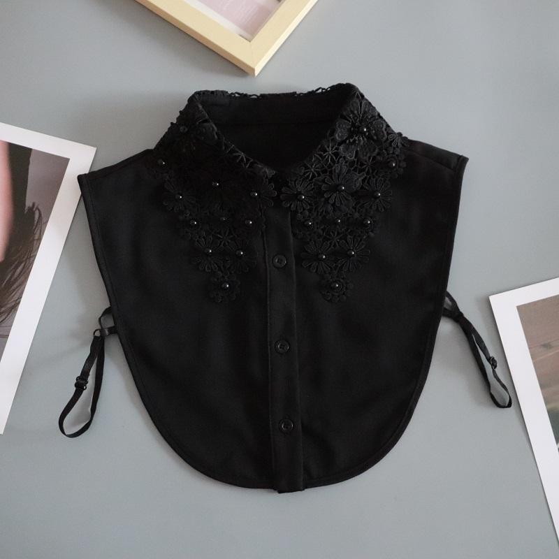 Women's Fake Collar Shirt White Fake Collar Women Detachable Collars Embroidery Cotton False Collar Shirt Col Amovible Femme
