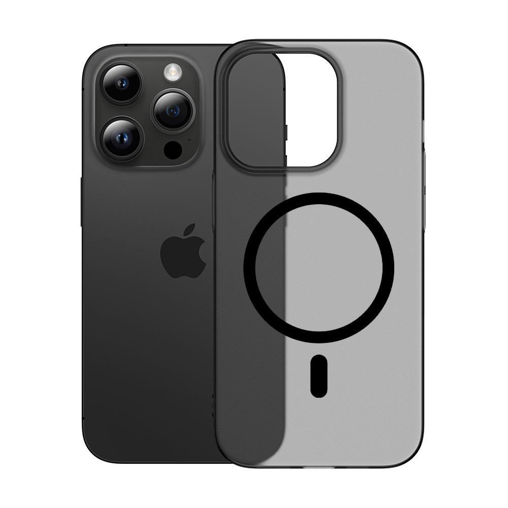 

Ультратонкий защитный чехол с магнитным покрытием для iPhone 15 Pro/14 Pro, материал PC, приятный на ощупь. iPhone14Pro, regular magnetic серый