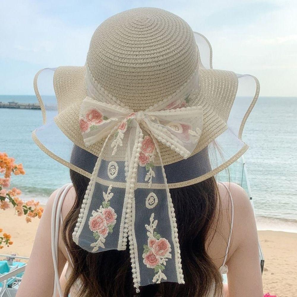 Casual Fisherman Hat UV Protect Sunshade Cap Sweet Women Sun Hat  Summer