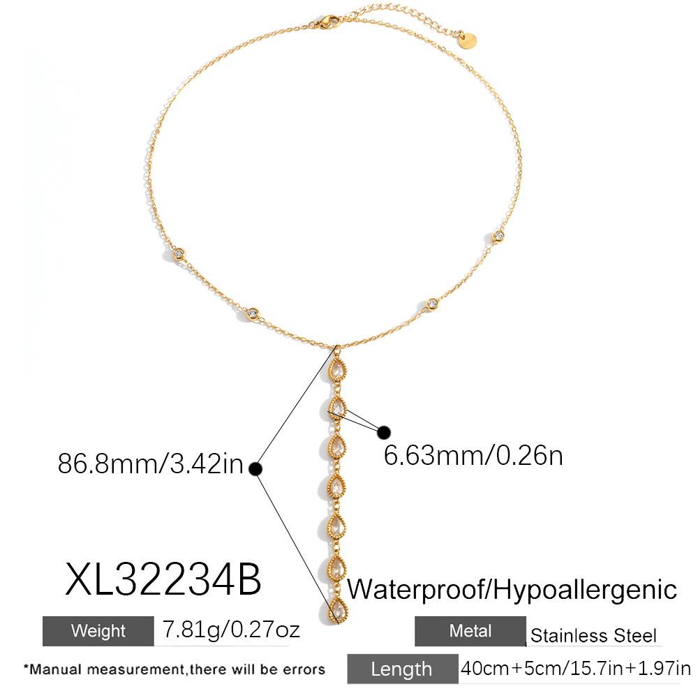 Personalized Geometric Cross Zircon Necklace, 18K Gold-Plated, Colorfast & Waterproof. 18K Gold Plated