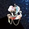 Fashion Brooch With Metal Rhinestones And Pearls Accessory