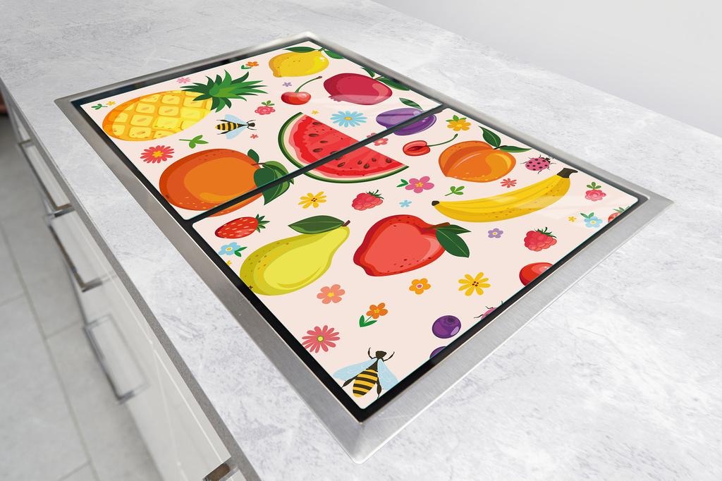 PLACA PROTECTORA DE CRISTAL PARA COCINA 85x52 FRUTAS