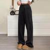 Pantalon de pyjama pour femme en peluche, pantalon de nuit doux, taille élastique, pantalon de couleur unie avec 2 poches