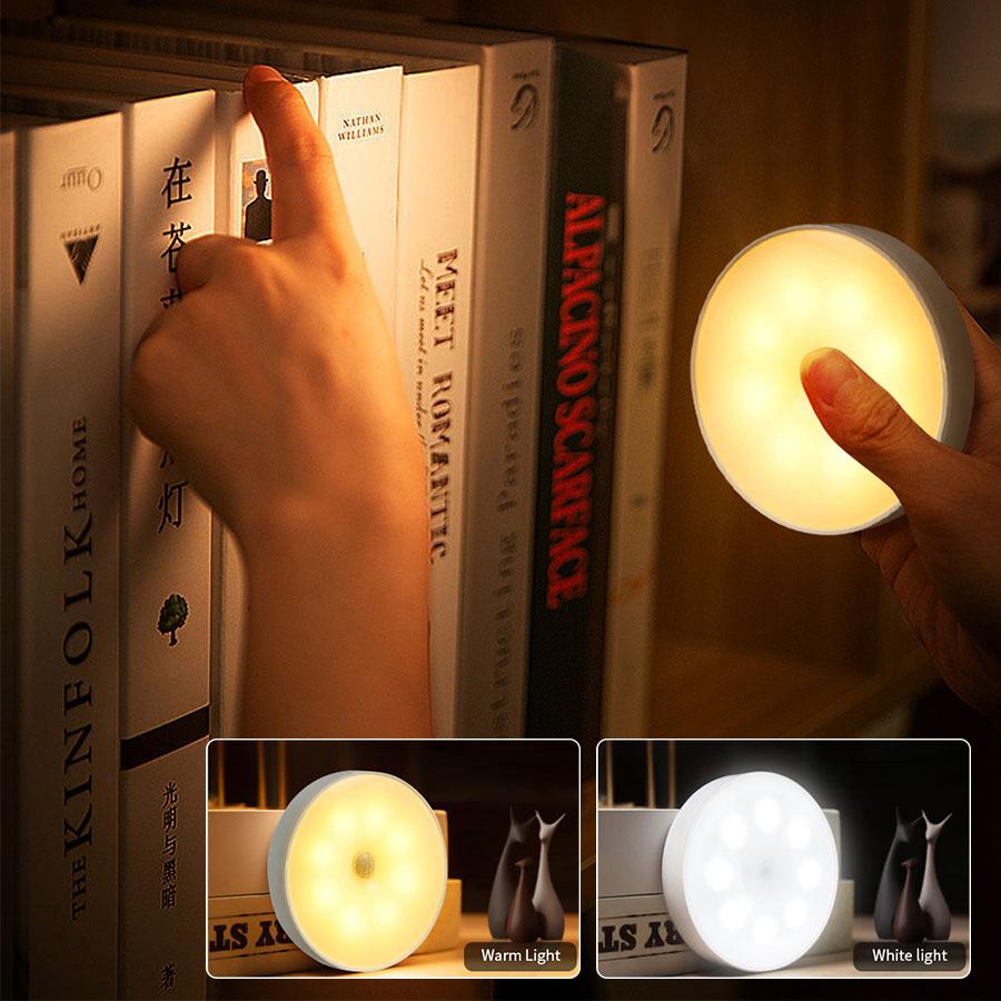 Motion Sensor LED Night Light Rechargeable RGB Night Lamp for Kitchen Closet Staircase Wardrobe Backlight Wireless Cabinet Light