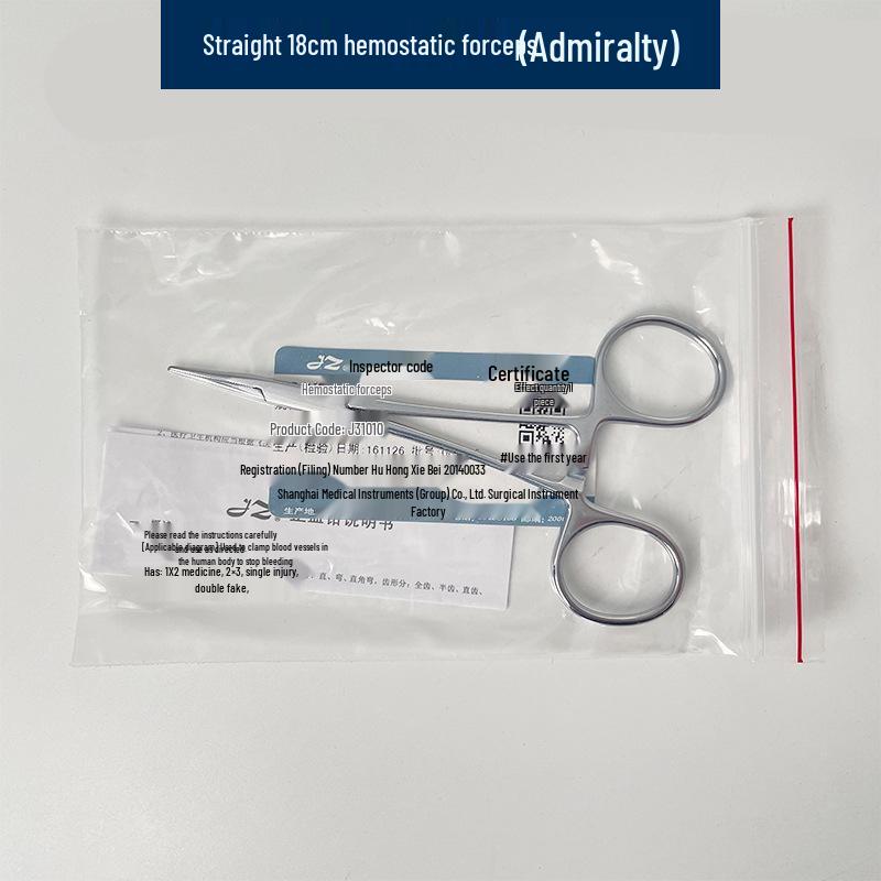 Stainless Steel Hemostatic Forceps Tweezers with Straight/Curved Tips & Needle Holder for Pet and Fishing Hook Removal