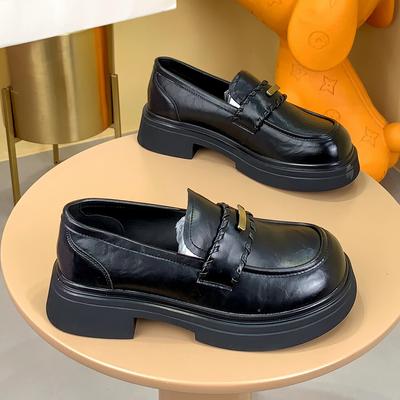 Shoes Women's Spring and Autumn New Retro Platform Commuting Temperament Versatile Casual Small Leather Shoes