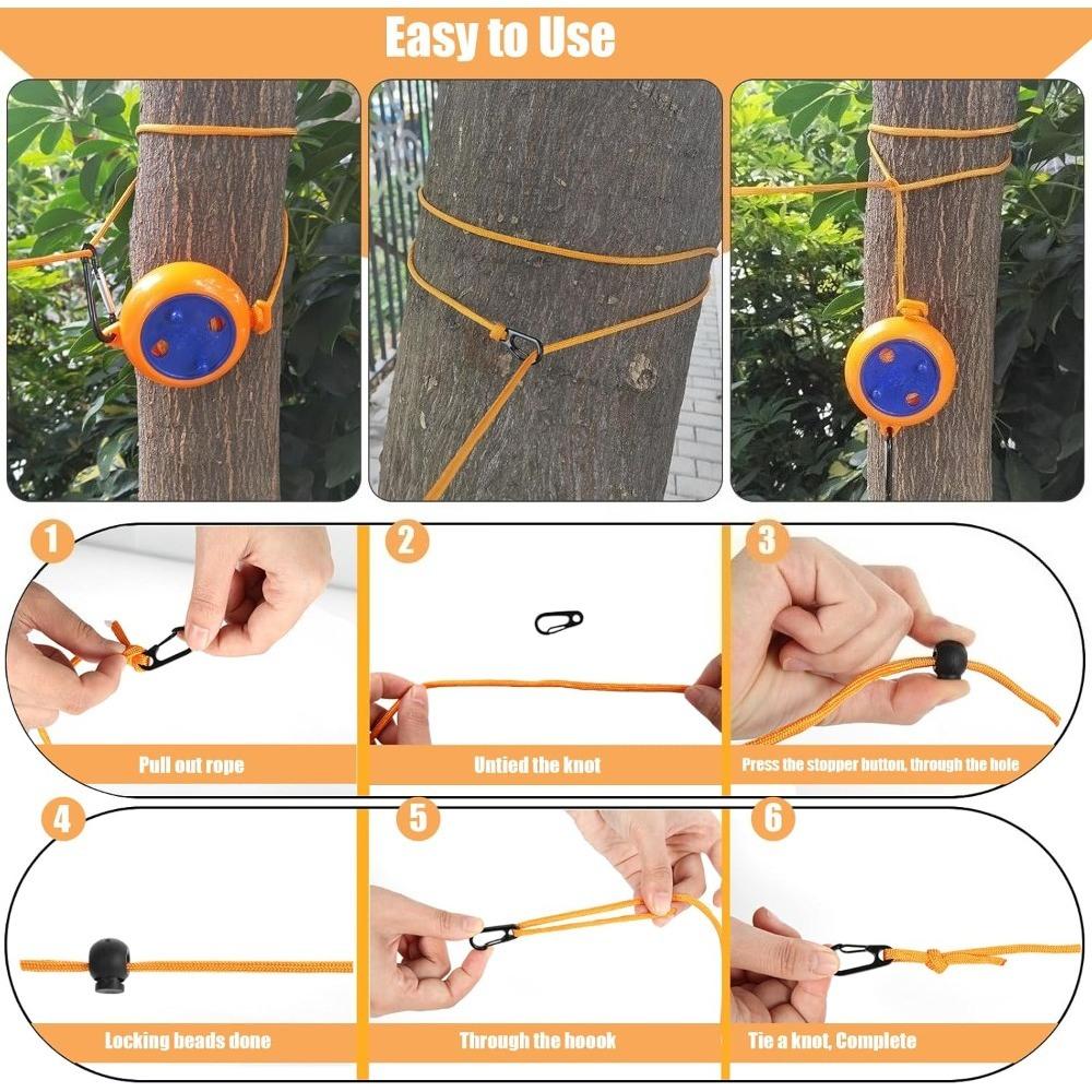 10M Retractable Clothesline Outdoor Portable Travel Camping Washing Line Rope Reel with Carabiner Hook Hiking Outdoor Gadgets