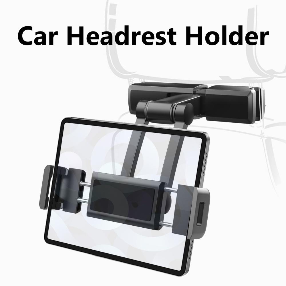 Car Seat Back Stand Telescopic Phone Tablet Holder Headrest Adjustable Universal Tablet Bracket For 4.7-12.3Inch Car Accessories чёрный
