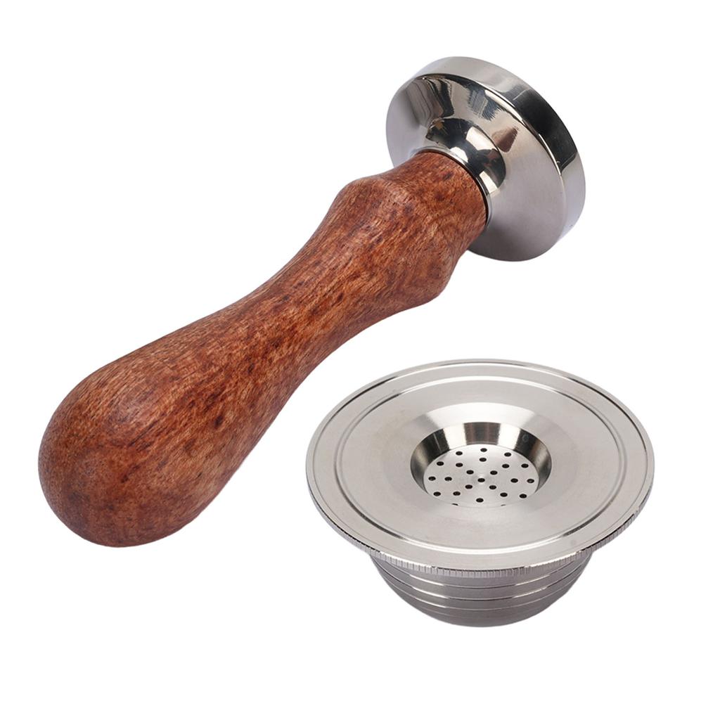 Reusable Coffee Pod 230ml Refillable Stainless Steel Coffee Capsule with Coffee Tamper Spoon Brush Sealing Rings for POP NEXT