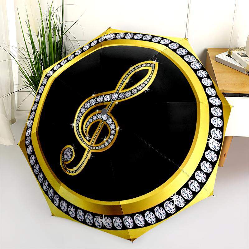 1PC Musical notes Umbrella Portable Folding Umbrella Iron Frame Hole Bone Structure Outdoor Home Umbrella A2