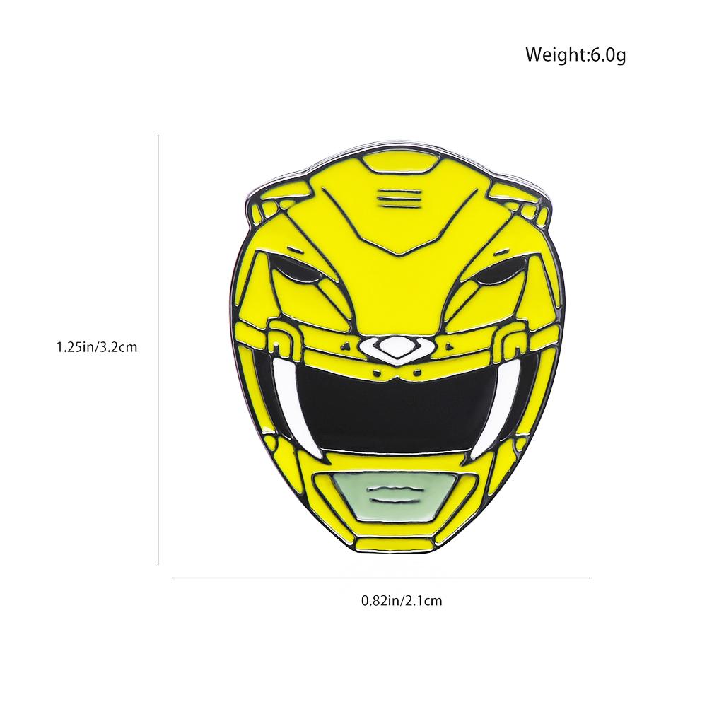 Power Dinosaur Rangers Enamel Pin Set Colorful Battle Suit Combat Helmet Lapel Badge Classic Anime Jewelry Collection