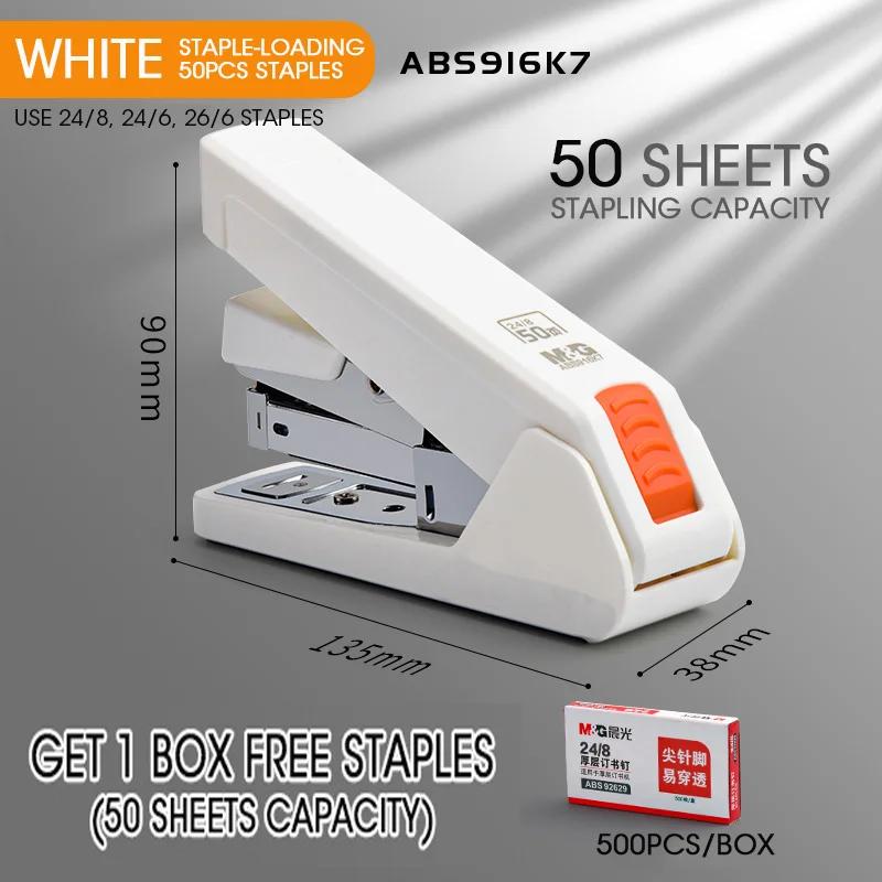 

50/70 Sheets Effortless Stapler, Portable Paper Binding Machine for School Office Supplies, Handheld Stapling Tool