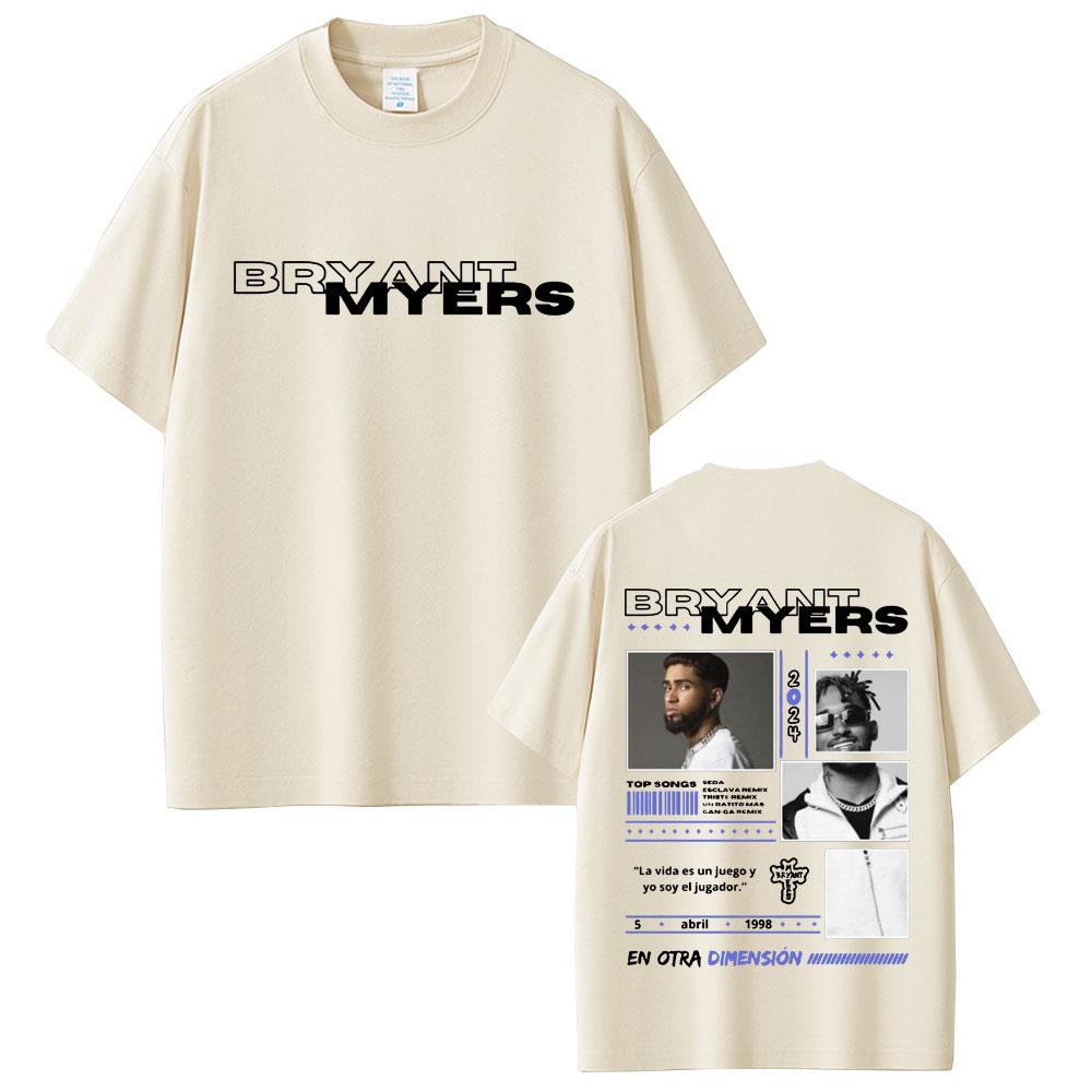 Rapper Bryant Myers En Otra Dimesion 2025 T Shirt Men Women Hip Hop Street Ocollar Short Sleeve Tshirts Casual Cotton T Shirts