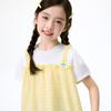 Girls' Faux Two-Piece Plaid Short Sleeve Shirt