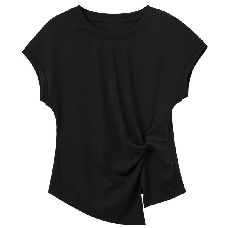 Lyocell Blend Slim Fit T-Shirt with Slits S