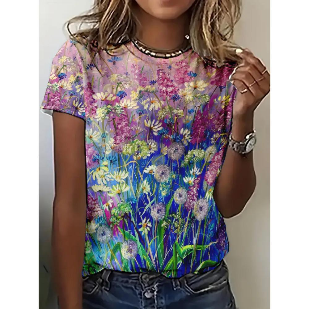 Dámské 3D Kočka Kawaii Potisk Topy Pro Ženu Módní Ležérní Harajuku Roztomilé Dámské Oblečení Léto Nové