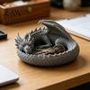 Dark Gothic Home Decor 3D Printed Fantasy Dragon Jewelry Tray, Winged Desktop Organizer, Style Key Dish Mythical Figurine Bowl for Bedside Nightstand,