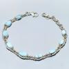 Natural Republic Larimar Gemstone Handmade 925 Solid Silver Bracelet 7-8" p5T77