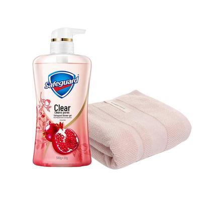 Safeguard Antibakterielles Badetuch & Granatapfel Duschgel Set