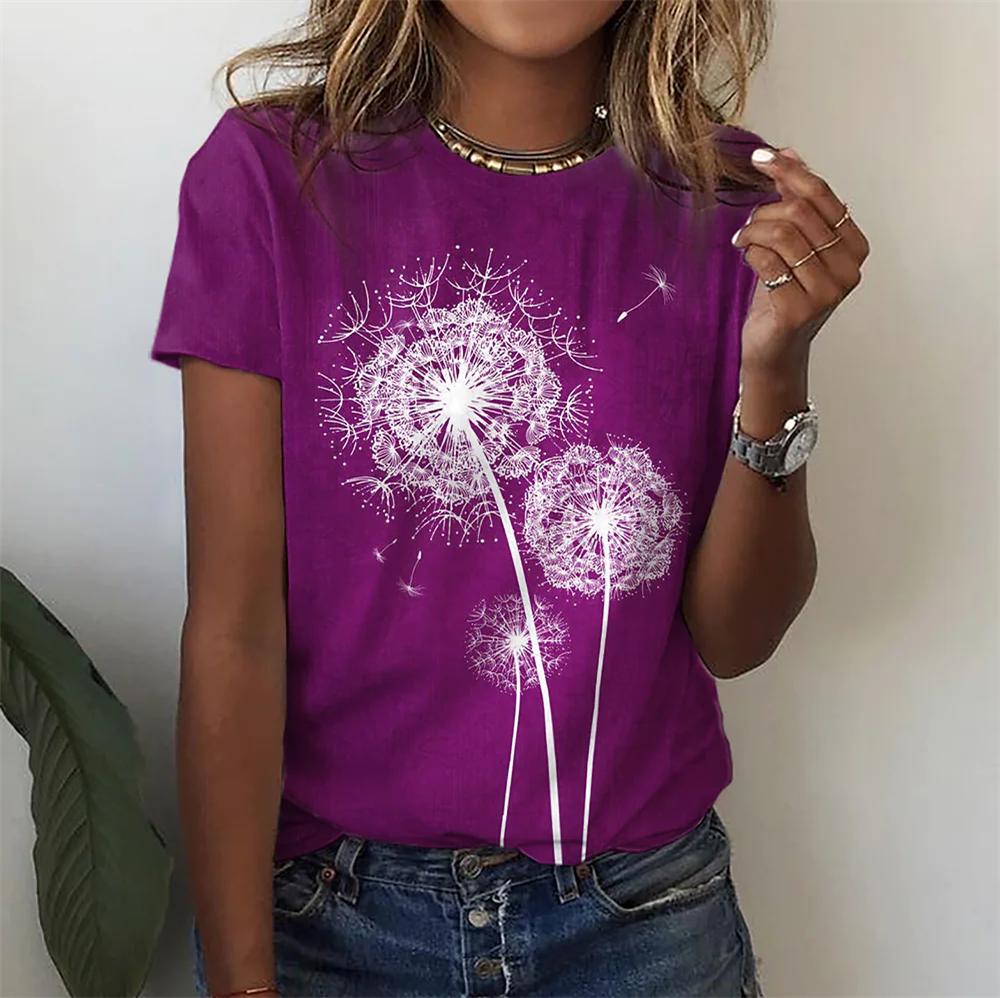 3D Flower Printing T-shirt For Women's Summer Tops Tees Fashion Casual Female T Shirt Oversized Y2k Woman Gilrs Clothing
