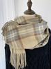 Winter Women Retro Knitted Scarf Headscarf Mujer Lady Men Elegant Preppy Plaid Print Scarve Foulard Wrap Shawl Unisex Korean New