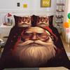Weihnachtsmann 3D-gedruckter Polyester-Kissenbezug Bettbezug Zwei- oder Dreiteiliges Set