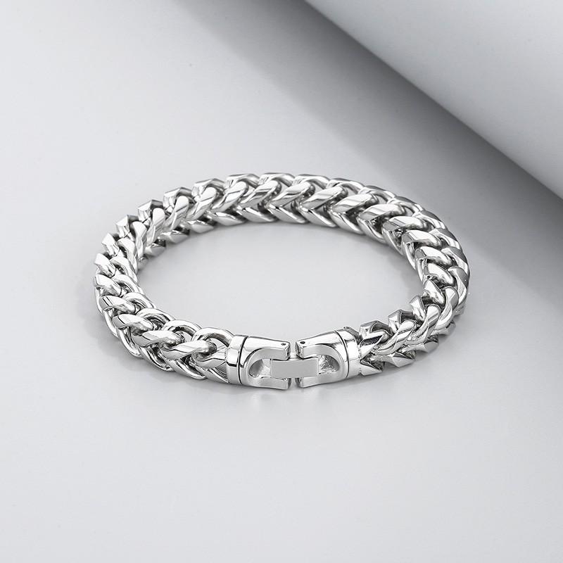 Rainbow Bbracelet 10mm Hip Hop Herringbone Chain Bracelet for Men Rock 316L Stainless Steel Multicolour Motorcycle Party Jewelry