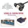 Cablecc USB 2.0 9 Pin 10 Pin Motherboard Header To USB Standard Type B Female Extension Cable with Nut for Panel Mounting