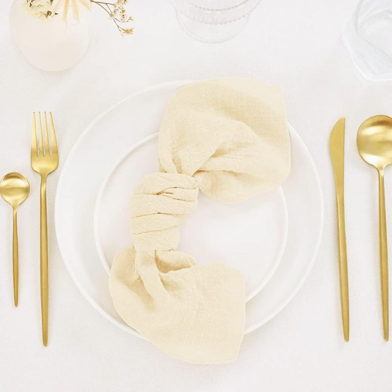 

50 шт. марлевых салфеток 16x16 дюймов, квадратная салфетка ручной работы в деревенском стиле для ужина, свадьбы, вечеринки, детского душа, рождественских украшений