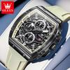 OLEVS Watch Men Chronograph Quartz Wristwatch Big Dial Moon Phase Hand Clock Date Waterproof Original Fashion Men's Watches