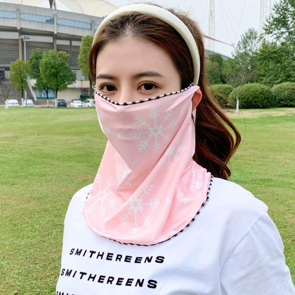 

Маска из ледяного шелка с защитой от УФ-лучей, цветочный солнцезащитный шарф для лица, модная маска для лица, ветрозащитная Style 13