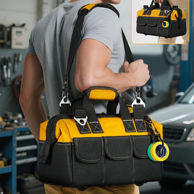 Portable Tool Bag for Men Wide Opening Tool Storage Tool Organizer Bag for Tool Storage Handbag for Screwdriver