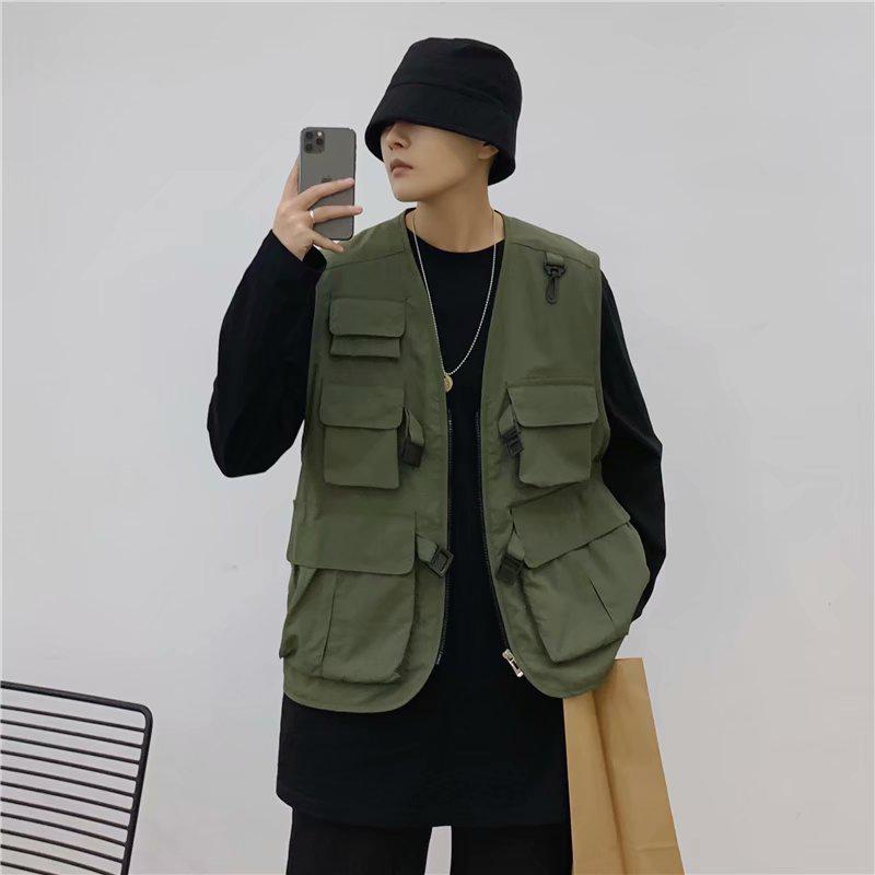 2023 Autumn Unisex Tactical Vest - Chinese Trend, Hip Hop High Street Sleeveless Jacket