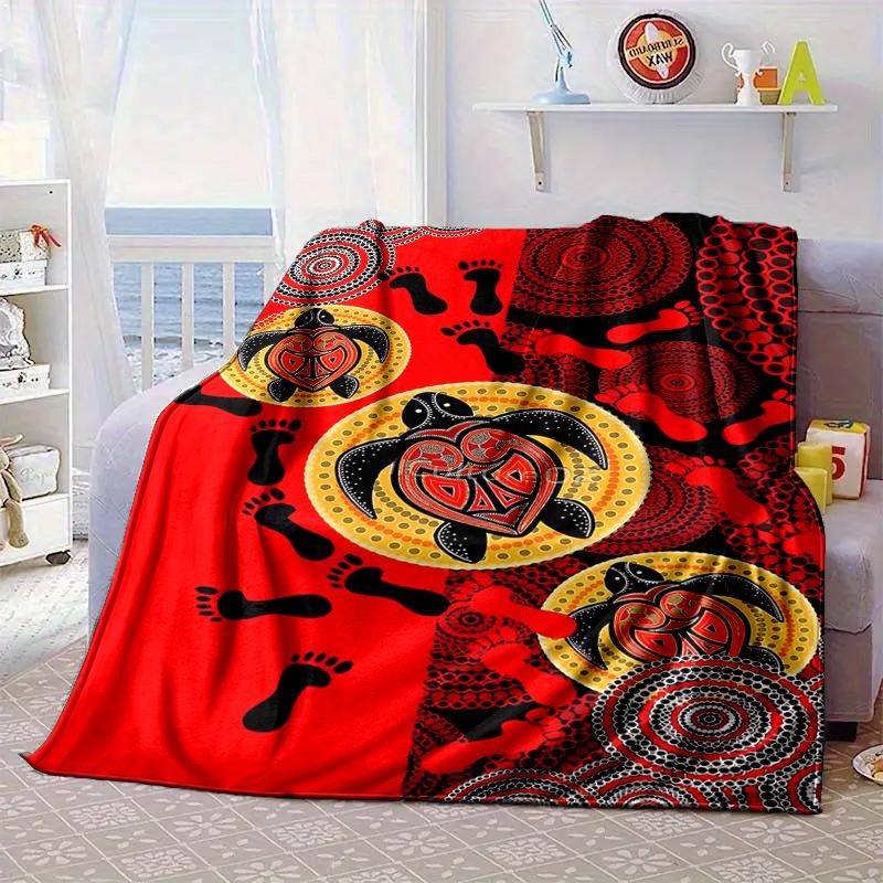 Australian Aboriginal Style Blanket Flannel Blanket Throw Blanket Sofa Cover Blanket Soft Premium Blanket Picnic Blanket Tv Blanket Gifts
