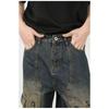 Long Trousers Versatile Washed Multi-pocket Design Sense of Work Jeans Men Senior Sense Pants