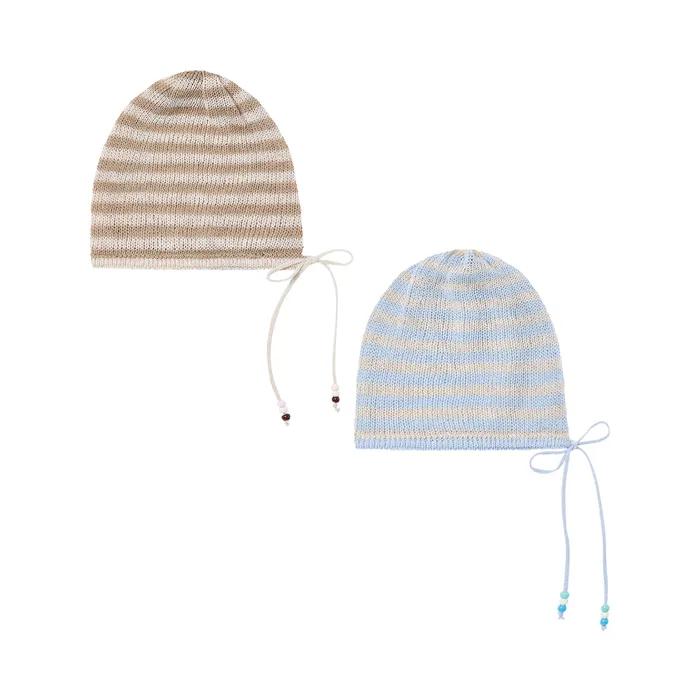 Knit Beaded Beanie [Beige]