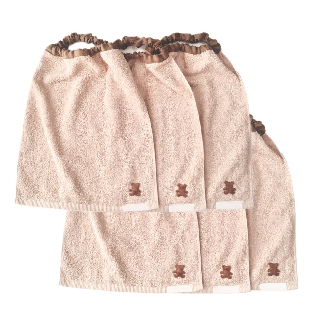

Towel Japanese Cotton Medium and Mealtime Aprons for Daycare and Made in Japan Bear [Oriko Research] Skin-friendly Towels, Thick, Soft, Durable,