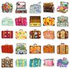 50 Retro Suitcase Stickers: Vintage Hand-painted DIY Decor for Journals & Skateboards
