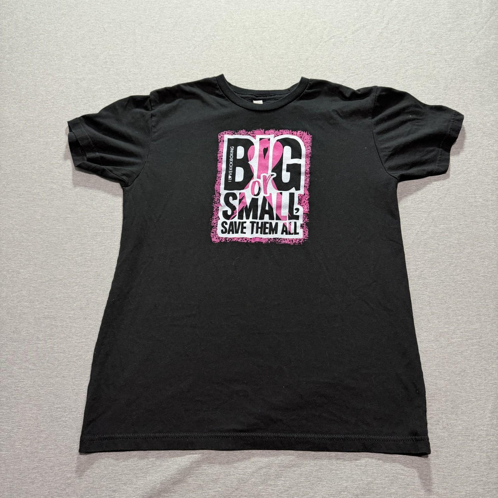 Breast Cancer Awareness T Shirt Women s S Graphic Kickboxing Lounge Black Tee XXL