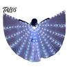 Flexible Polyester Glowing Wings LED Light Up Belly Dance for Adults Kids, Halloween Costume Performance Props Immersive Visual Equipment with