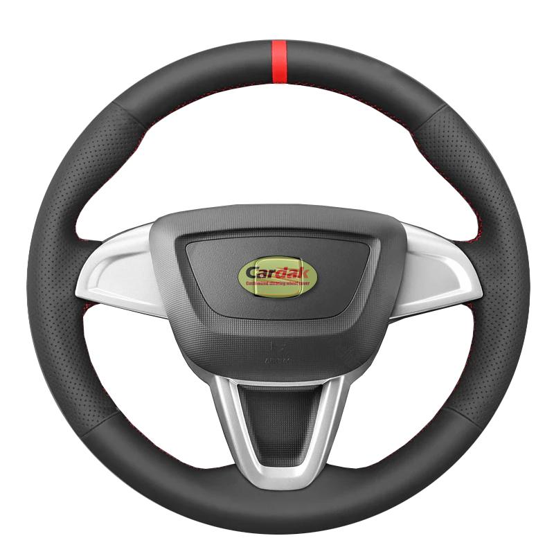 Full Black Leather Car Steering Wheel