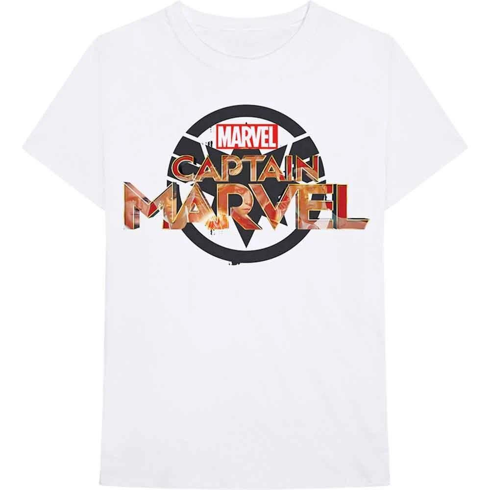 T-Shirt # Xxl Unisex White # Captain Marvel New Logo 4XL