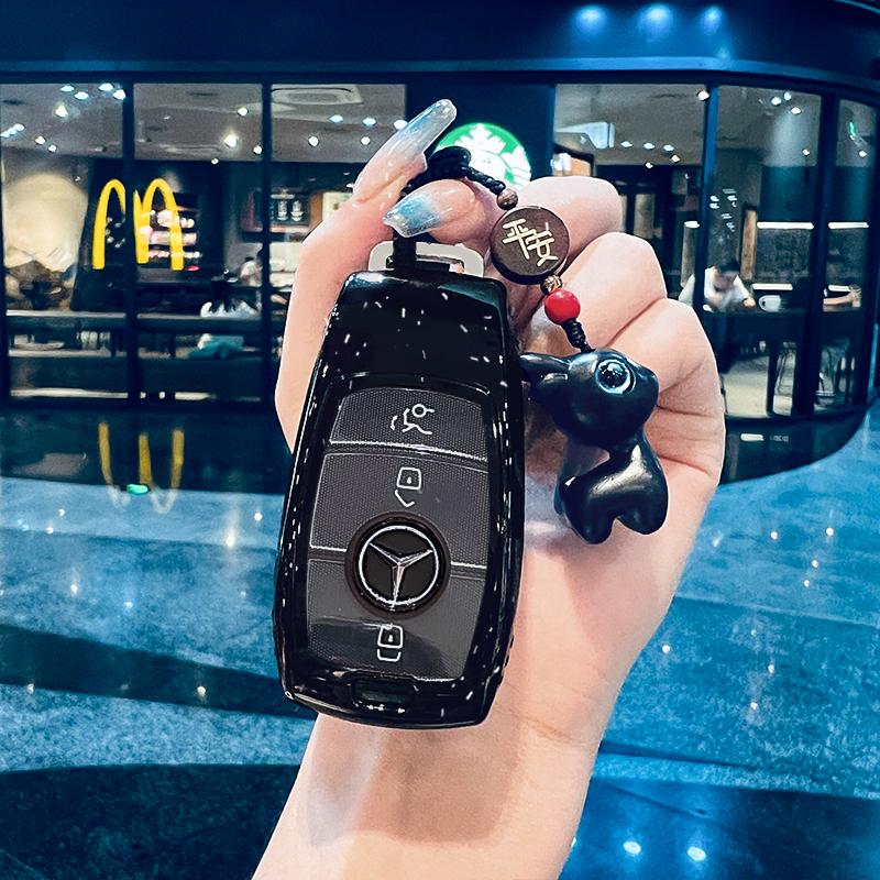RPO5   Car Zinc Alloy Key Case Bag Metal Key Shell For Mercedes-Benz AMG C-Class S-Class GLC EQE EQS W223 X254 V297 V295 W206 S206 X206