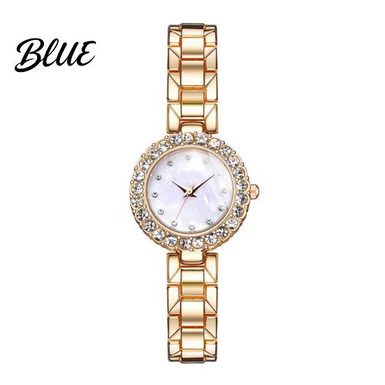 Shiny Rhinestone Dial Watch Ladies Bracelet Quartz Analog Sparkling Round