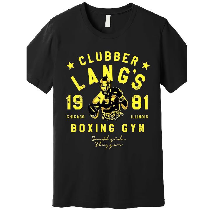 1pc 1pc Clubber Lang S Boxing Gym Men S Graphic T-Shirt - Cotton Crew Neck Short Sleeve Tee with Chicago Illinois Gym Design, Medium Stretch Regular S чёрный
